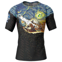 Dragon Ball Z Starry Night Short Sleeve Rash Guard Compression Shirt