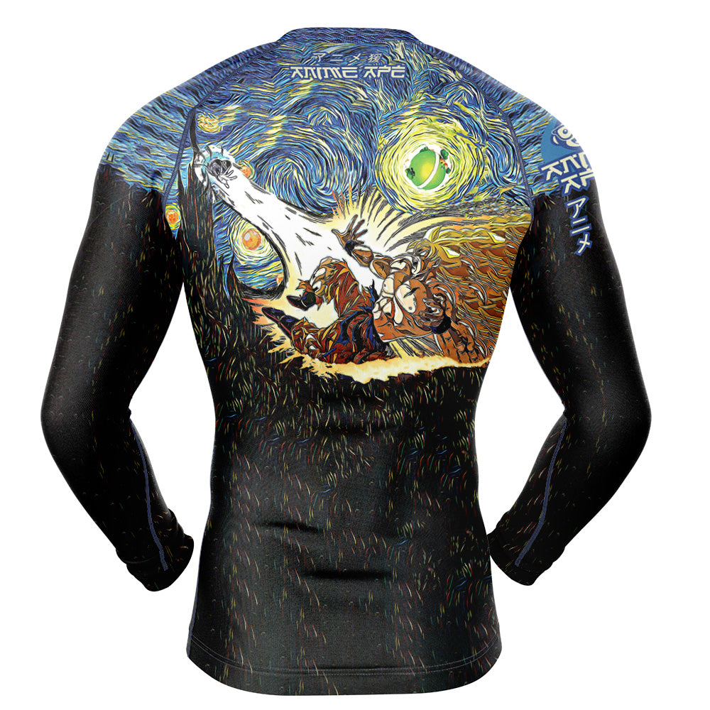 Dragon Ball Z Starry Night Long Sleeve Rash Guard Compression Shirt