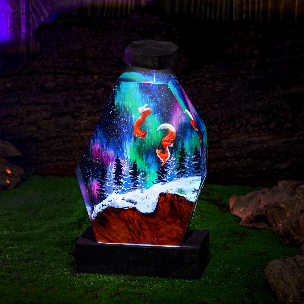Fox in Aurora Borealis Night Lamp Ver 2 - Nysekai