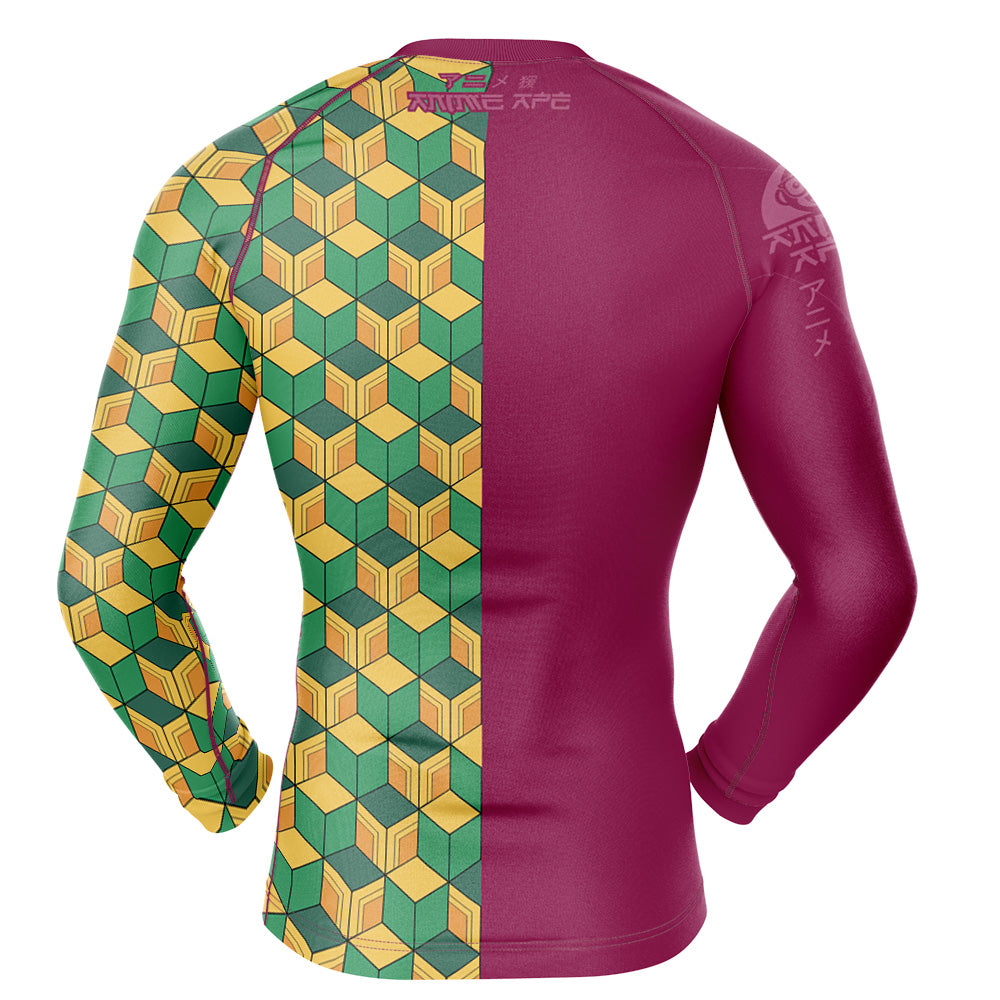 Giyu Tomioka Demon Slayer Long Sleeve Rash Guard Compression Shirt