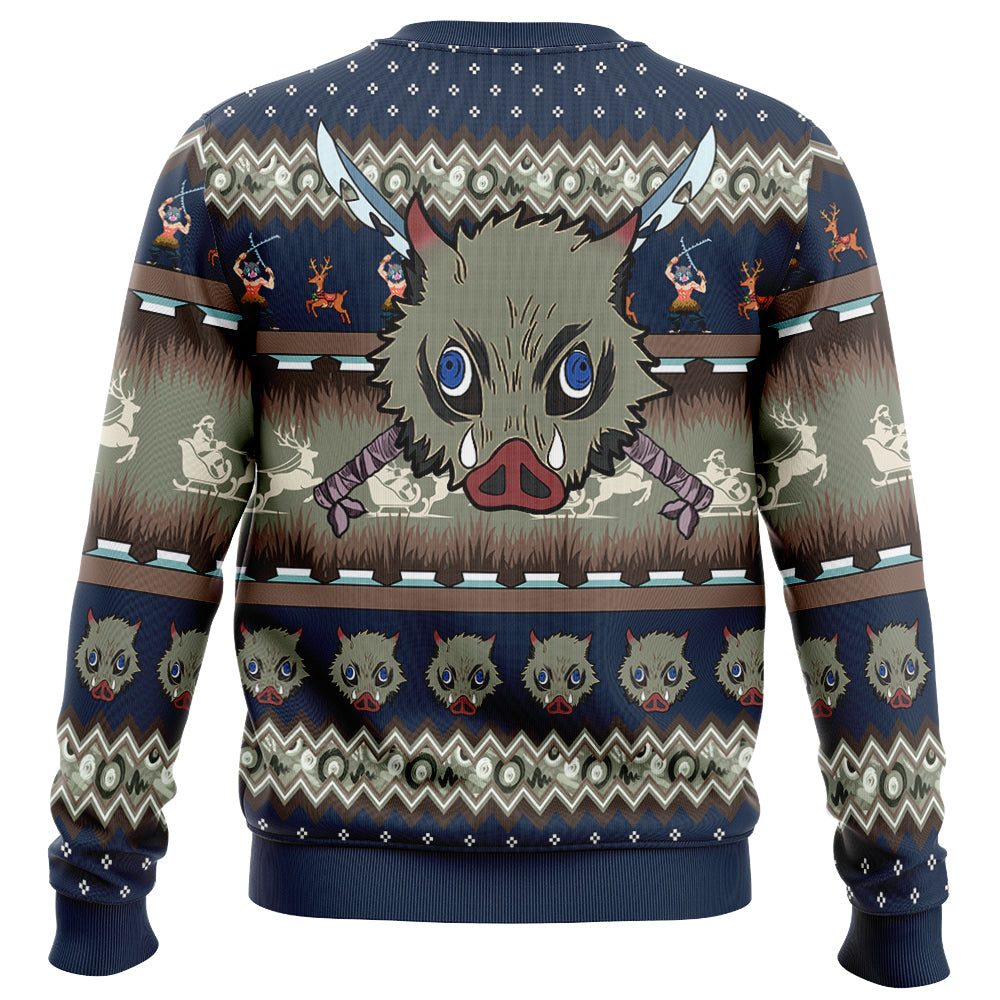 Inosuke Hashibira V2 Demon Slayer Ugly Christmas Sweater