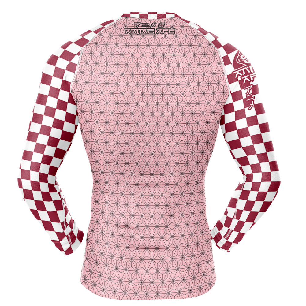 Nezuko Kamado Demon Slayer Long Sleeve Rash Guard Compression Shirt