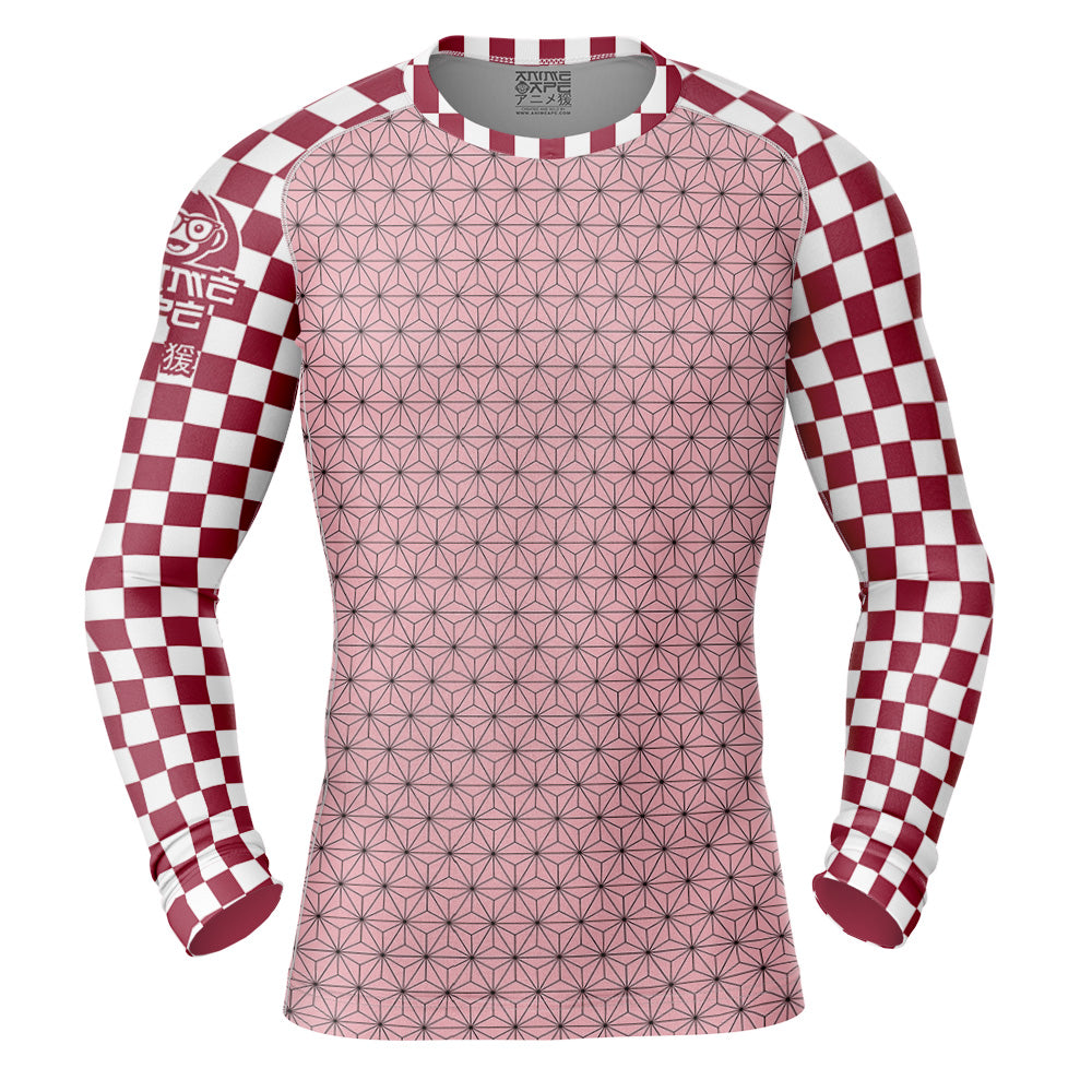 Nezuko Kamado Demon Slayer Long Sleeve Rash Guard Compression Shirt