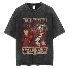 Otakuri "Focus" Baki Vintage Washed Oversized T-Shirt