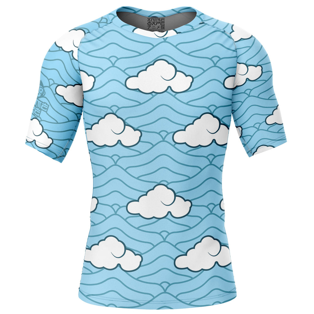 Sakonji Urokodaki Demon Slayer Short Sleeve Rash Guard Compression Shirt