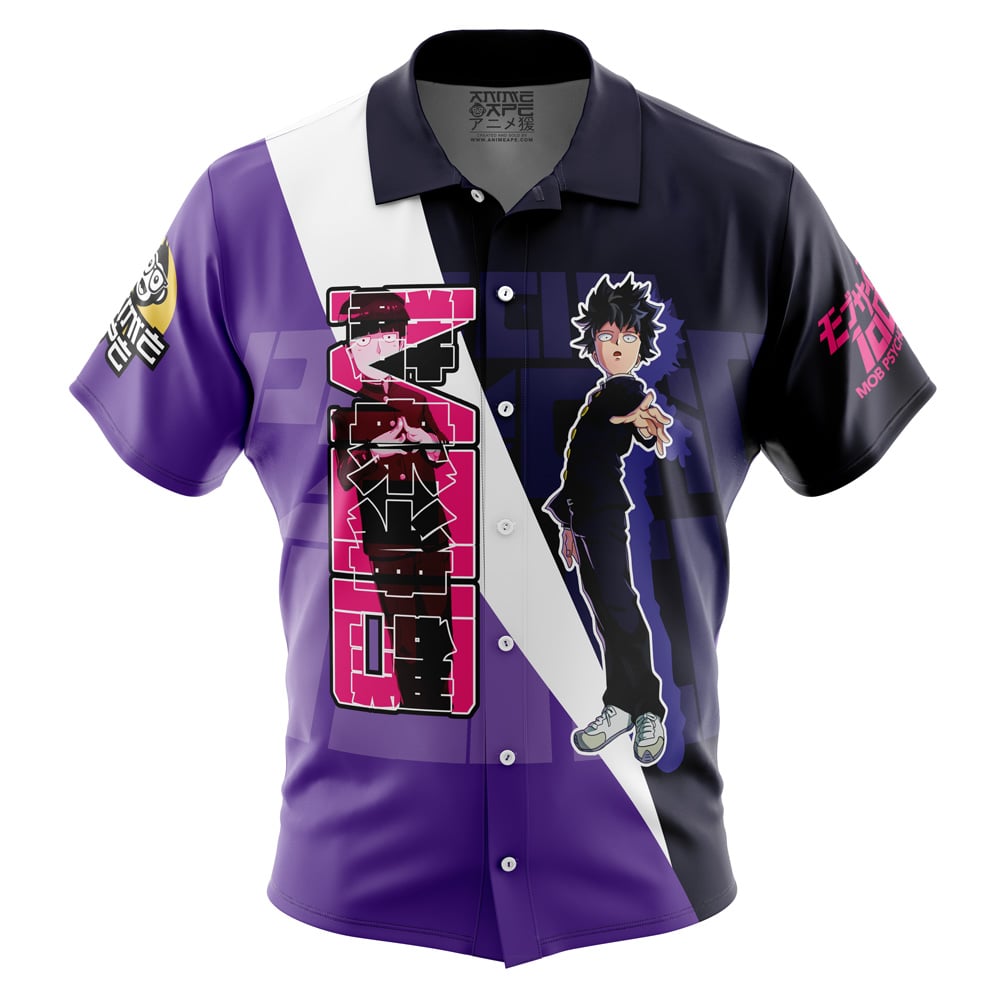 Shigeo Kageyama Mob Psycho 100 Button Up Hawaiian Shirt