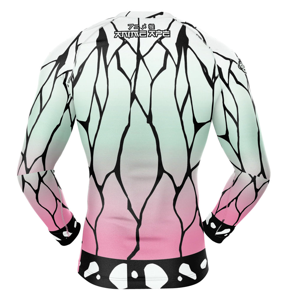 Shinobu Kocho Demon Slayer Long Sleeve Rash Guard Compression Shirt