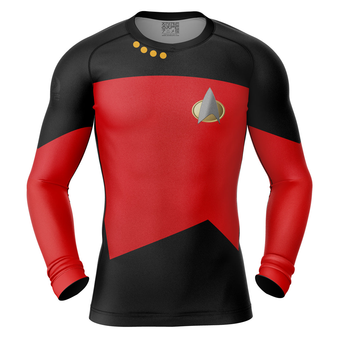 La camiseta de compresión de manga larga Next Generation Red Star Trek ...