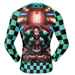 Trippy Kamado Tanjiro Demon Slayer Long Sleeve Rash Guard Compression Shirt