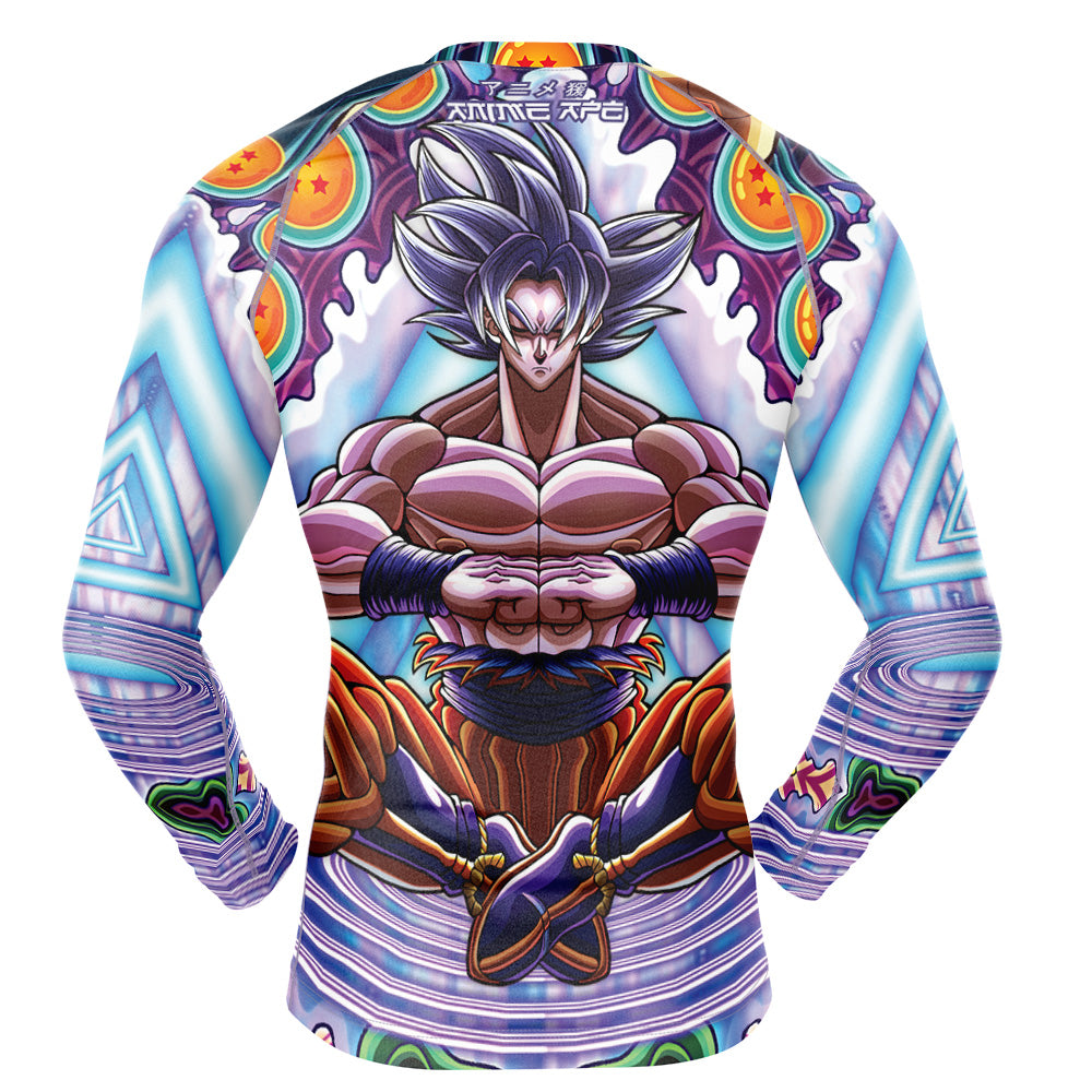 Trippy Ultra Instinct Goku Dragon Ball Z Long Sleeve Rash Guard Compression Shirt