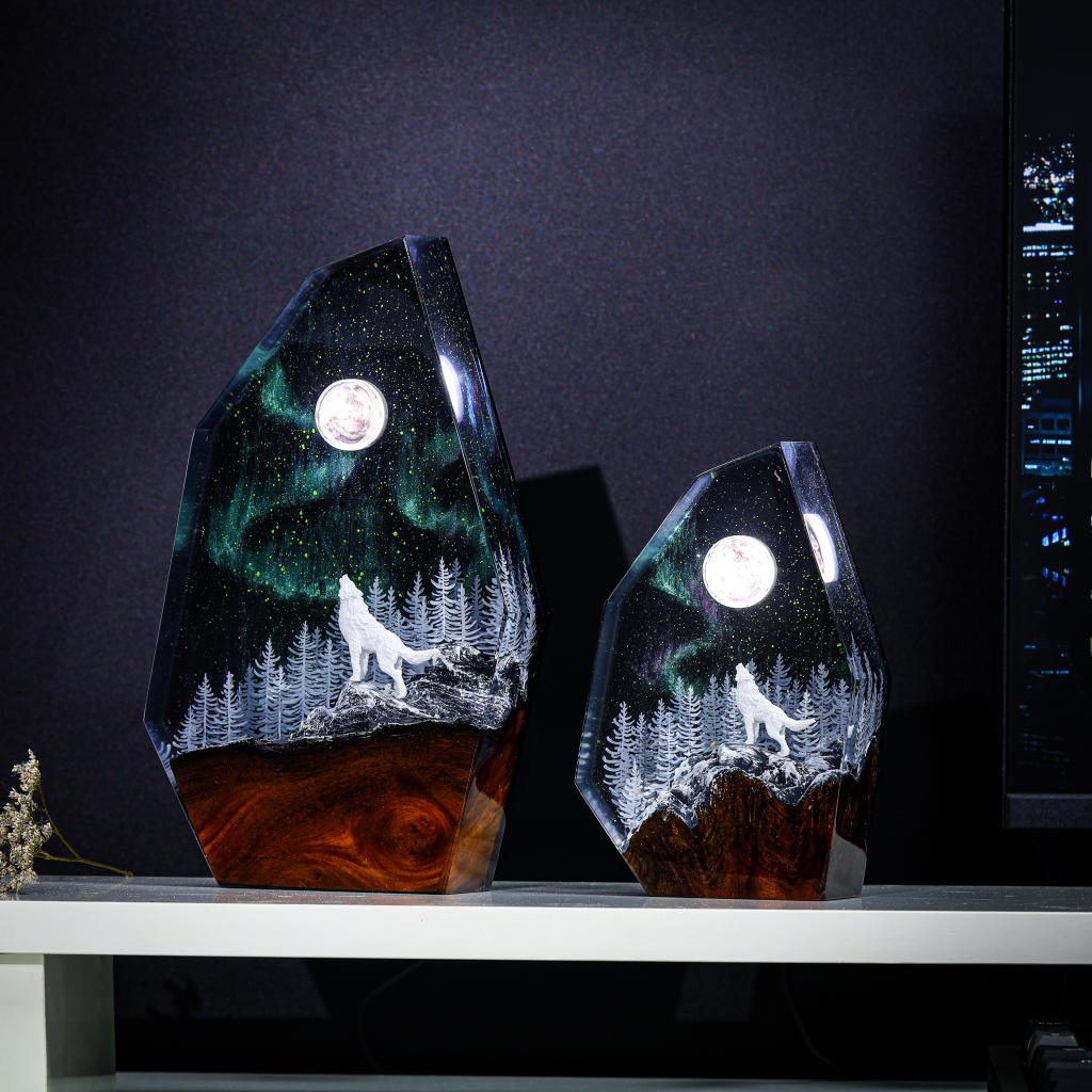 Fox in Aurora Borealis Night Lamp Ver 2 - Nysekai
