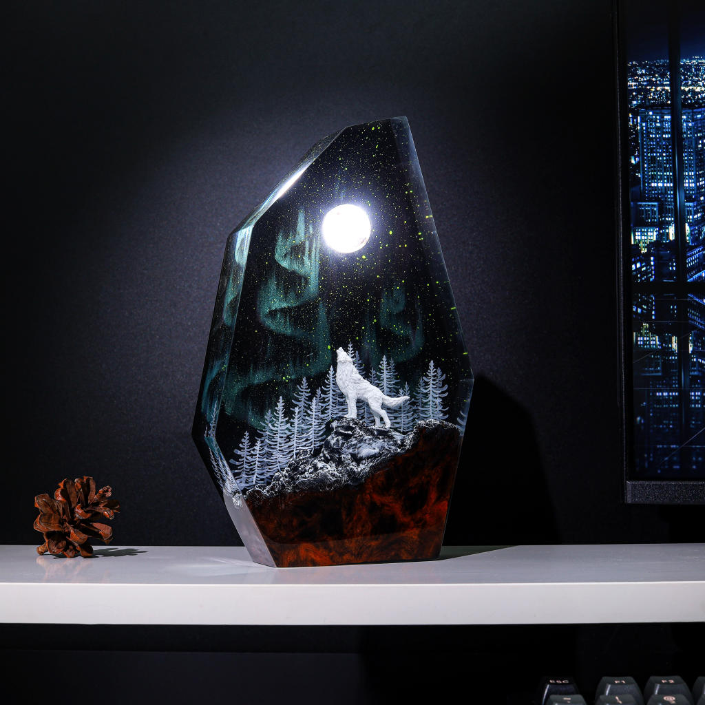 Fox in Aurora Borealis Night Lamp Ver 2 - Nysekai