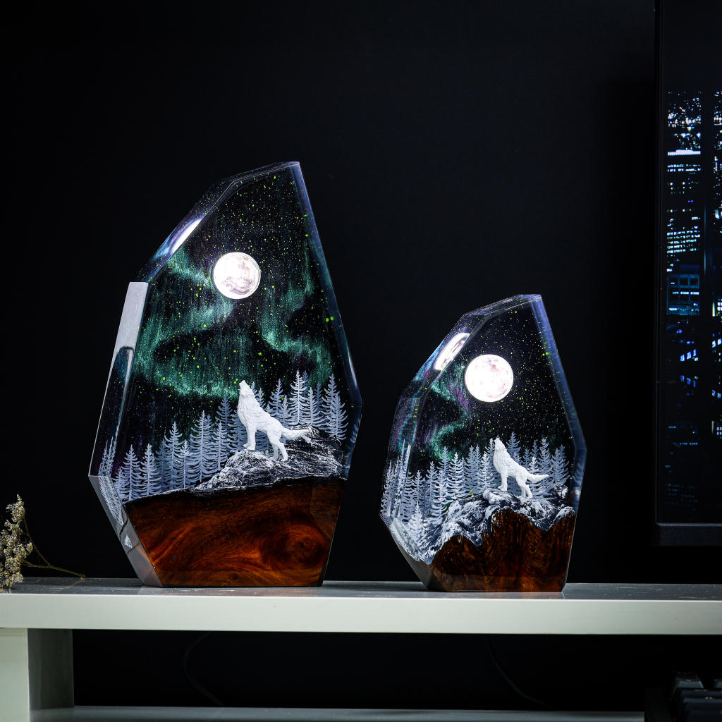 Fox in Aurora Borealis Night Lamp Ver 2 - Nysekai
