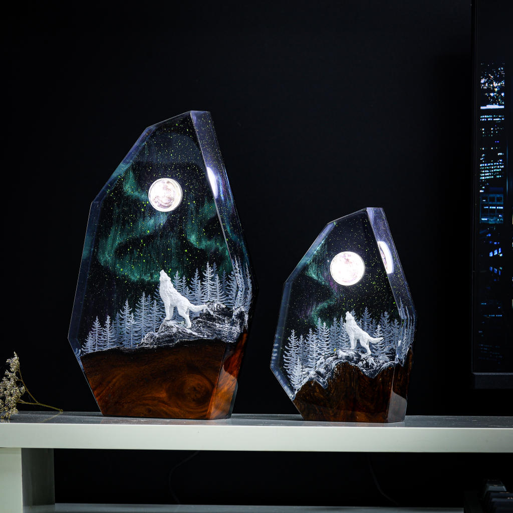 Fox in Aurora Borealis Night Lamp Ver 2 - Nysekai