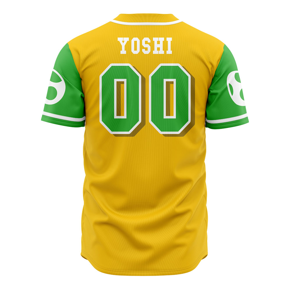 Yellow Yoshi Squad Mario Bros Baseball Jersey