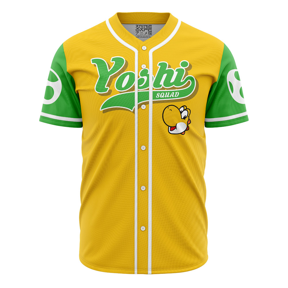 Yellow Yoshi Squad Mario Bros Baseball Jersey