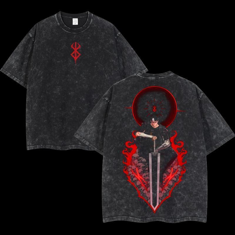 Otakuri "Guts Black Swordsman" Berserk Vintage Washed Oversized T-Shirt