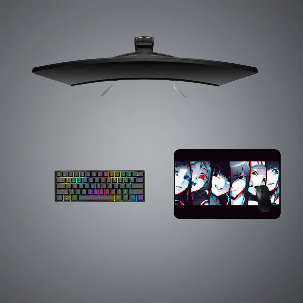 Otakuri "Anime Girl Glitch Collage Design M-XXL Size Gaming Mouse Pad Computer Desk Mat