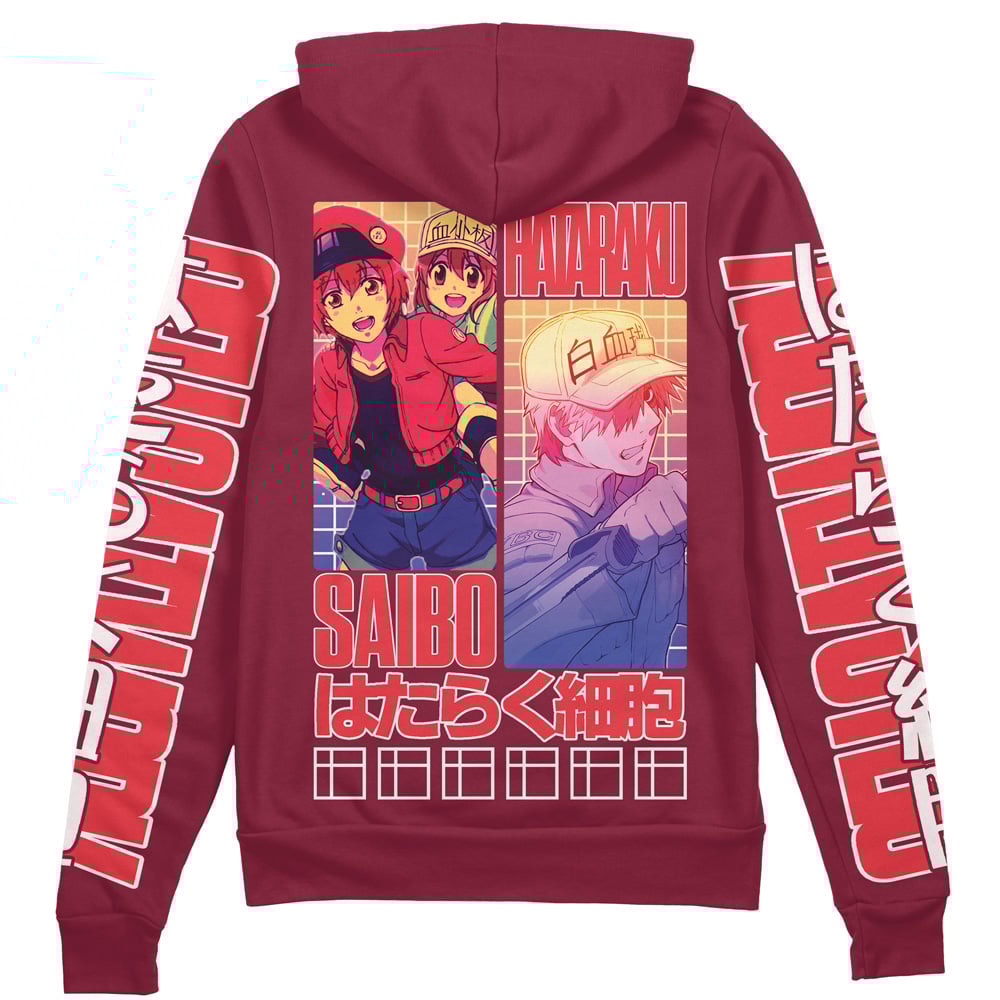 Cells at Work" Streetwear Zip Hoodie Jacket