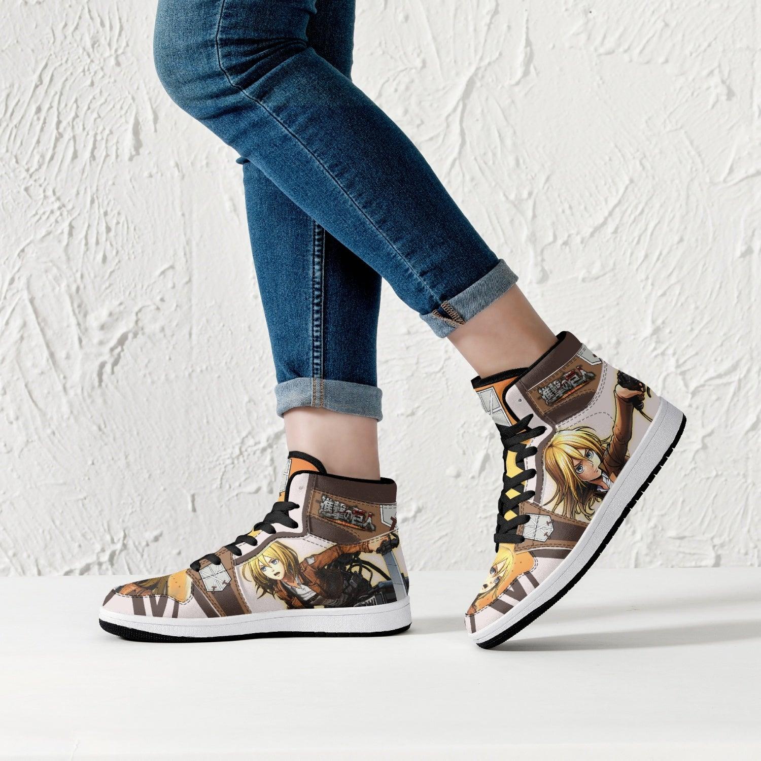 Christa Lenz Training Corps Shingeki no Kyojin Mid 1 Basketball Shoes