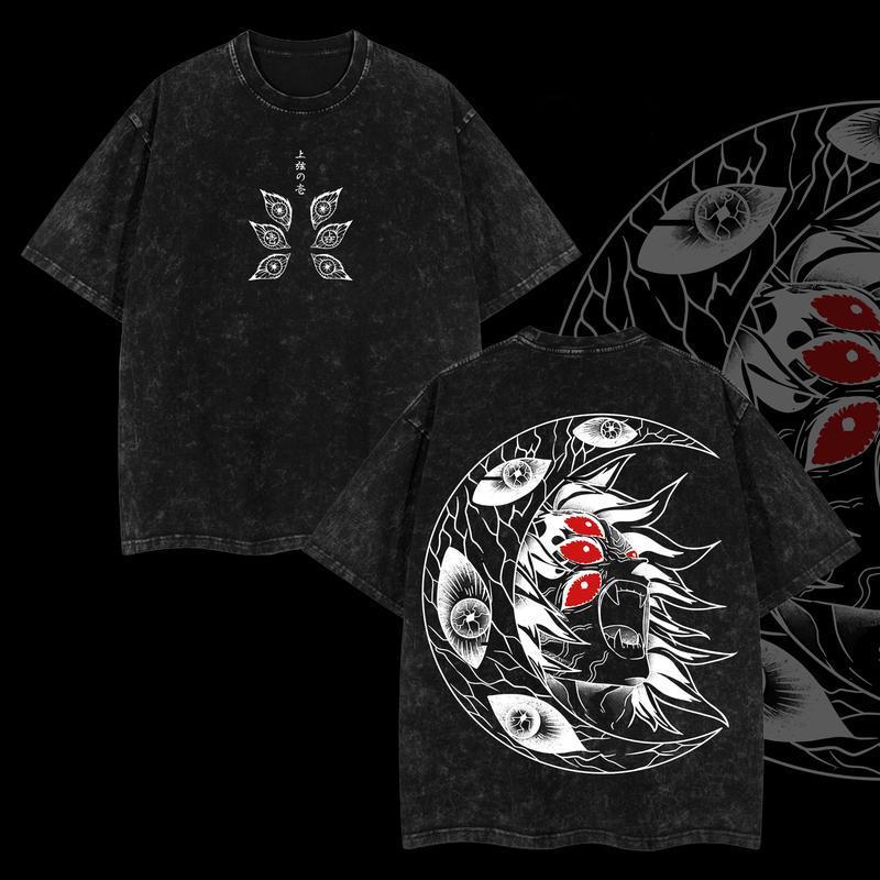 Otakuri "Kokushibo Moon Breathing" Demon Slayer: Kimetsu no Yaiba Vintage Washed Oversized T-Shirt
