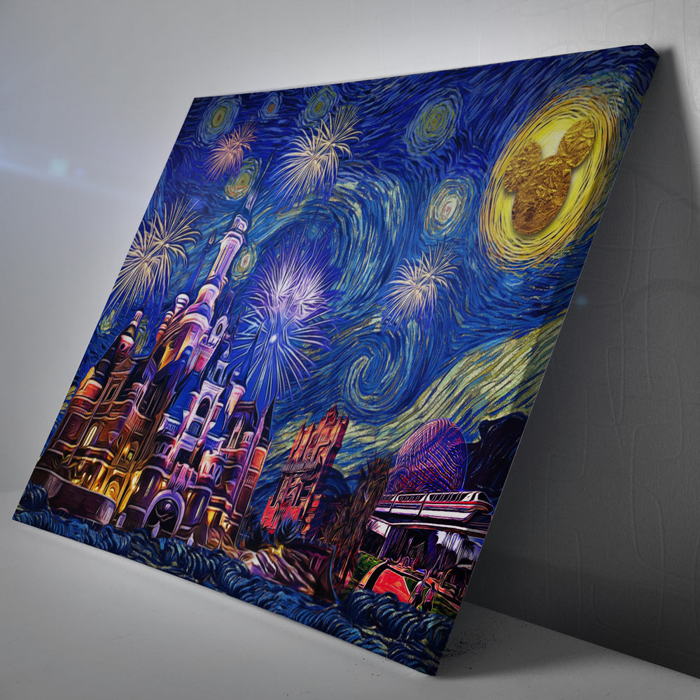 Disneyland Starry Night Canvas Print Wall Art - Nysekai