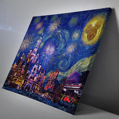 Disneyland Starry Night Canvas Print Wall Art - Nysekai