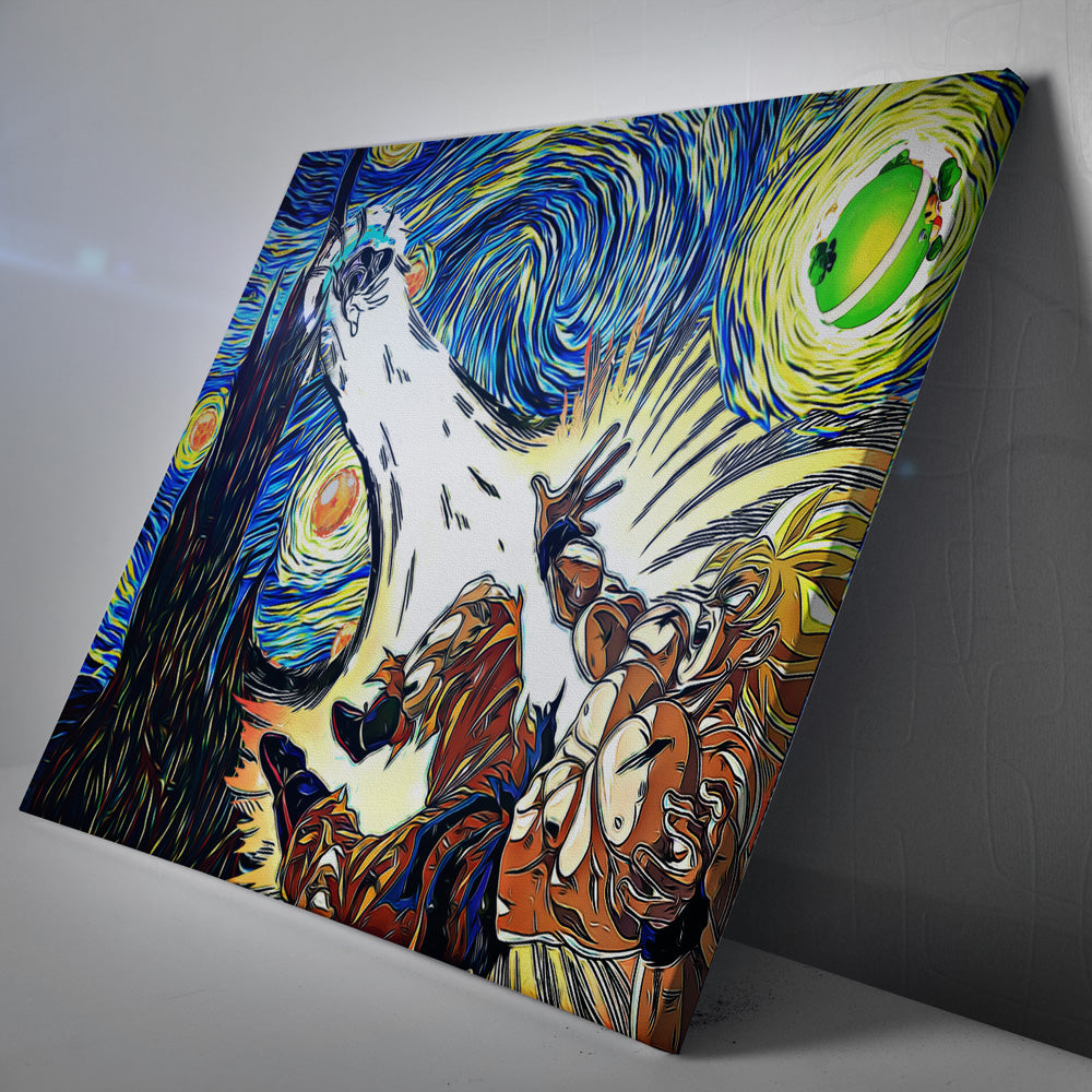 Dragon Ball Z Super Starry Night Goku Canvas Print Wall Art - Nysekai