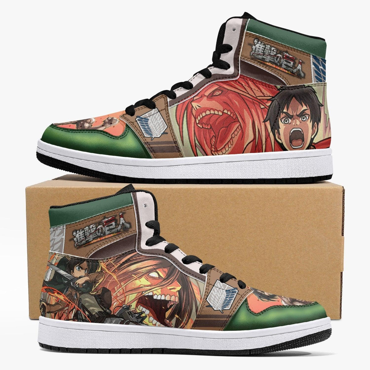 Eren Yeager Titan Transformation Attack on Titan Mid 1 Basketball Shoes