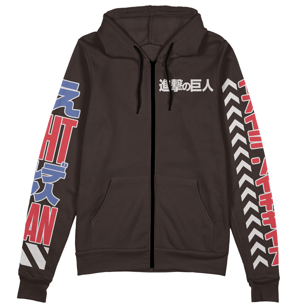 Eren Yeager V2 Attack on Titan Streetwear Zip Hoodie Jacket