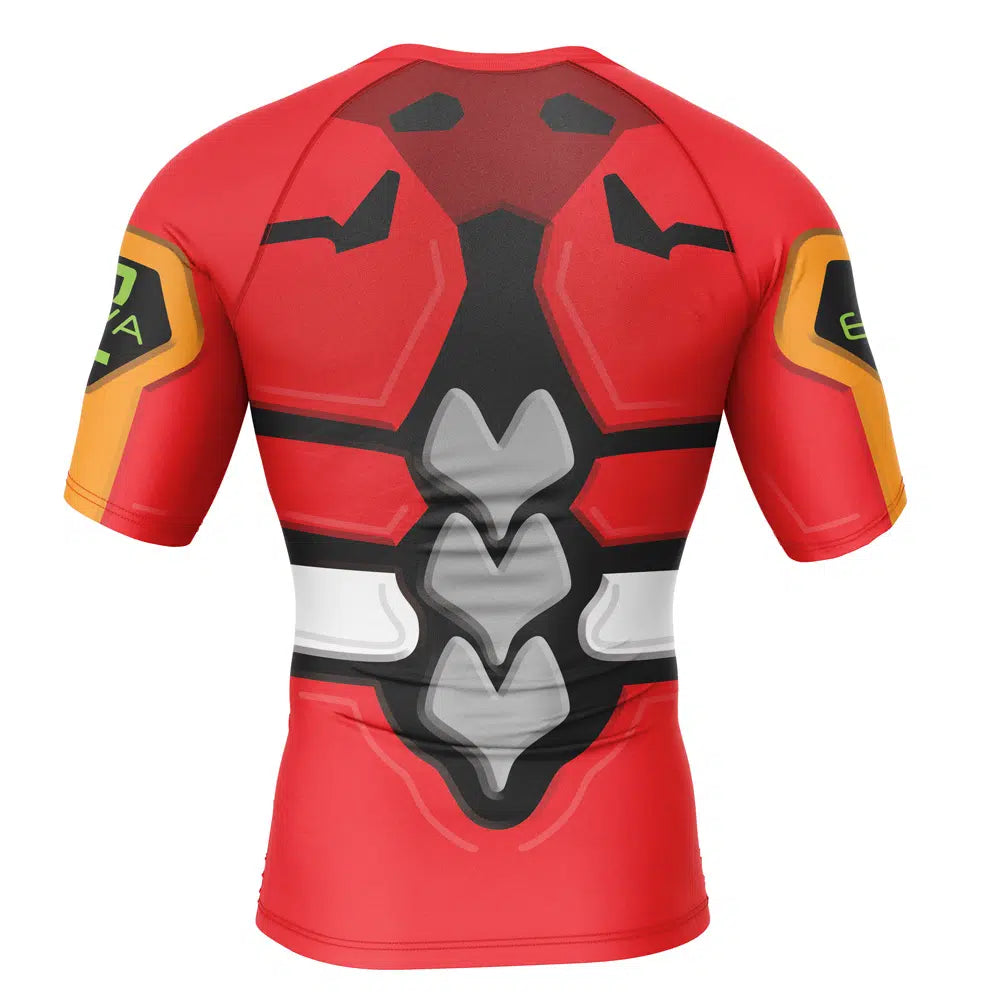 Eva-02 Neon Genesis Evangelion Short Sleeve Rash Guard Compression Shirt