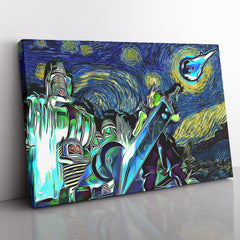 Final Fantasy 7 Starry Night Midgar Canvas Print Wall Art - Nysekai