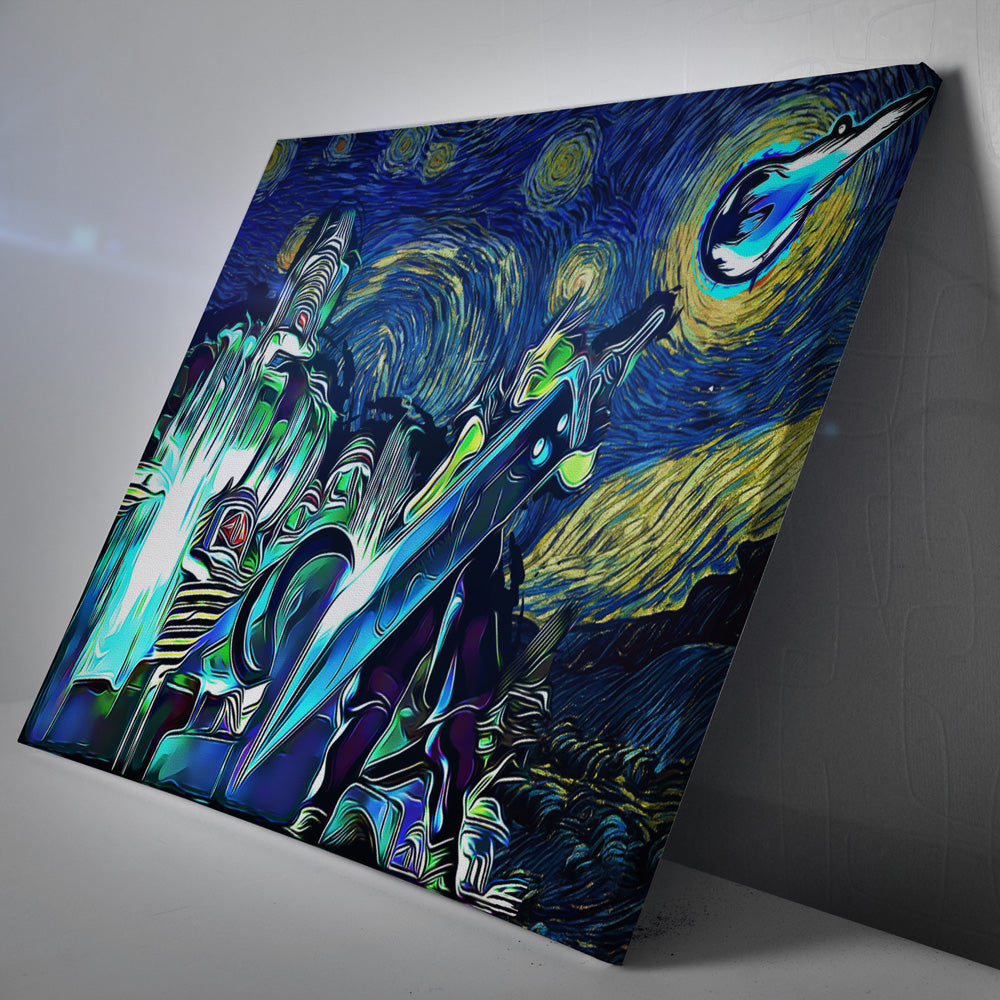 Final Fantasy 7 Starry Night Midgar Canvas Print Wall Art - Nysekai