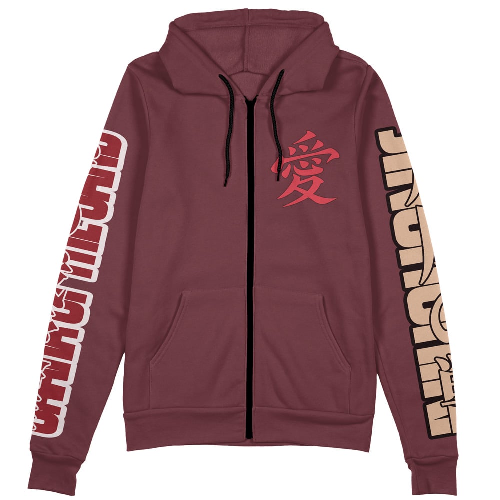 Gaara Naruto Shippuden Streetwear Zip Hoodie Jacket