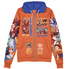 Son Goku V2 Dragon Ball Z Streetwear Zip Hoodie Jacket