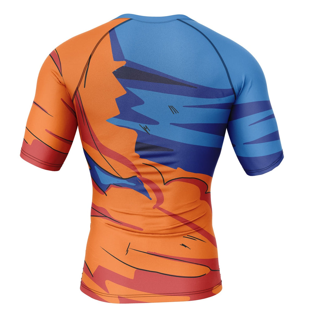 Goku Torn Gi Dragon Ball Short Sleeve Rash Guard Compression Shirt