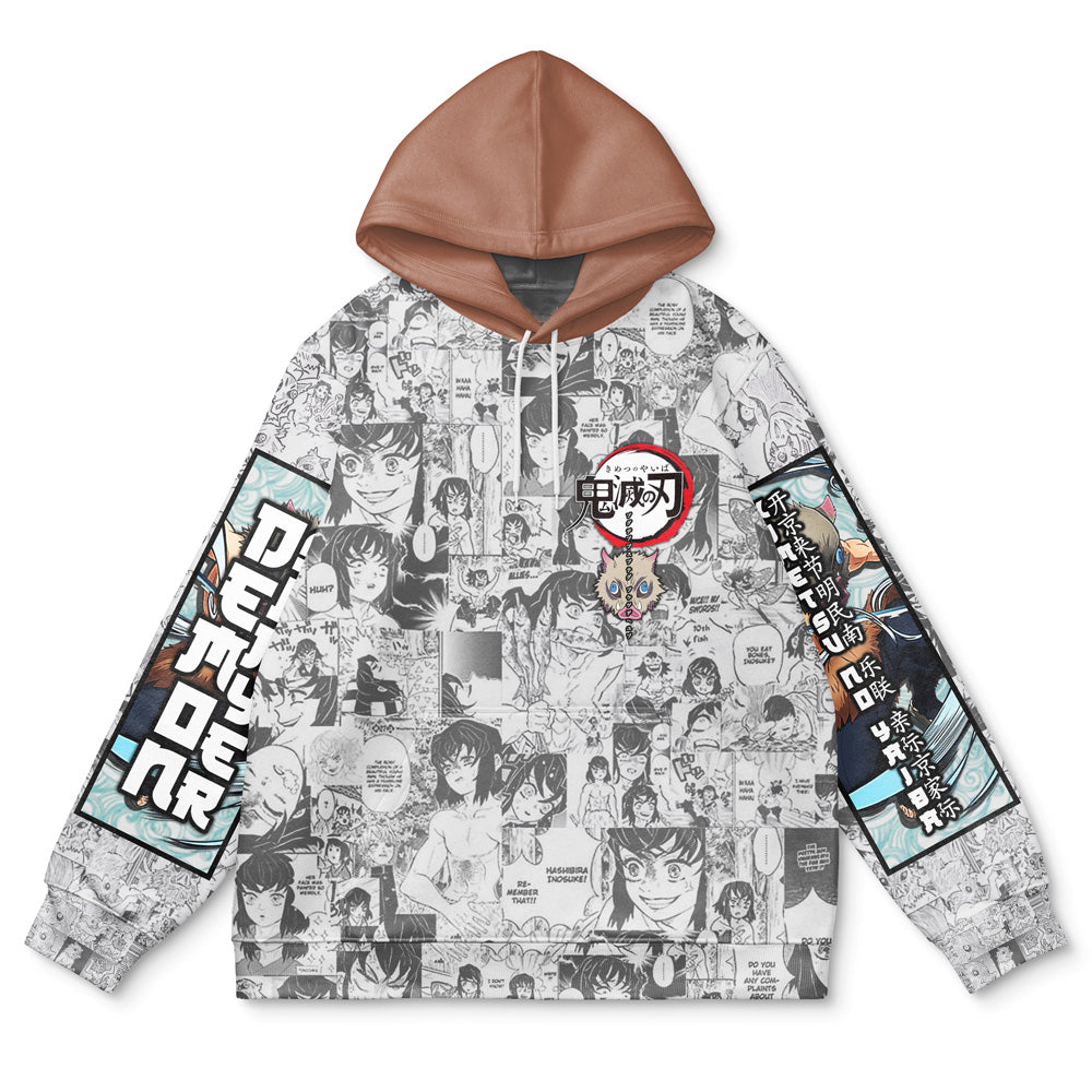 Hashibira Inosuke Manga Collage Demon Slayer Streetwear Hoodie
