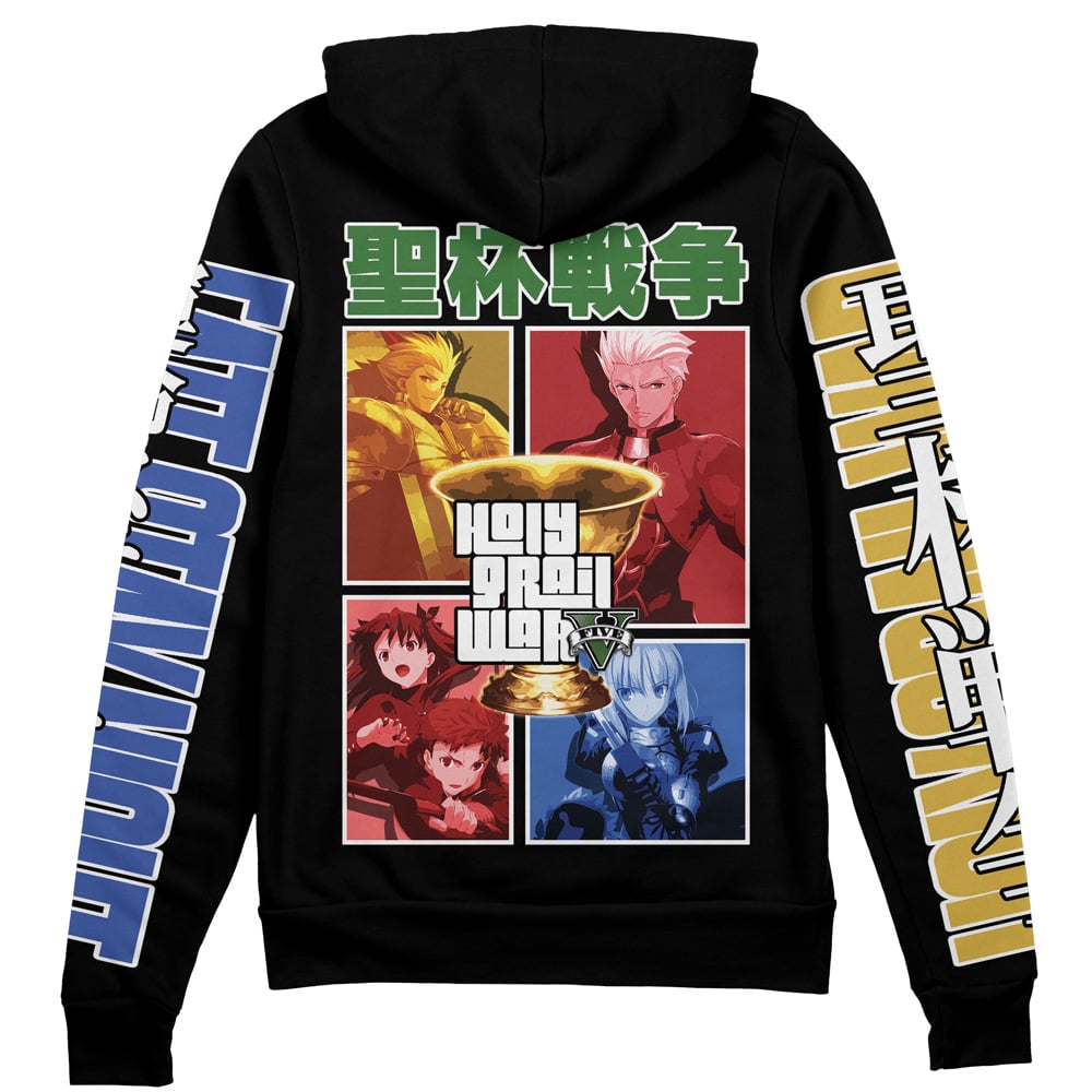 Holy Grail War Fate Stay Night Unlimited Blade Works" Streetwear Zip Hoodie Jacket