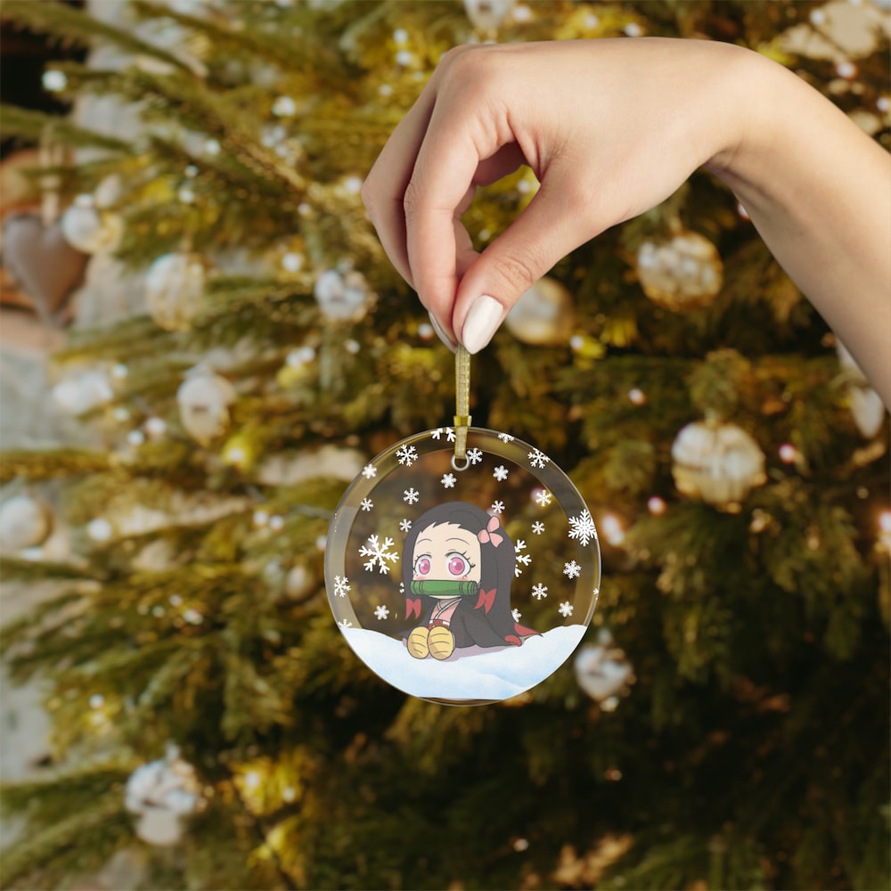 Kawaii Anime Glass Ornament Charming Nezuko Ornament Anime Ornaments - Nysekai