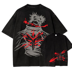 Otakuri Jujutsu Kaisen Cursed Energy Vintage Washed Oversized T-Shirt