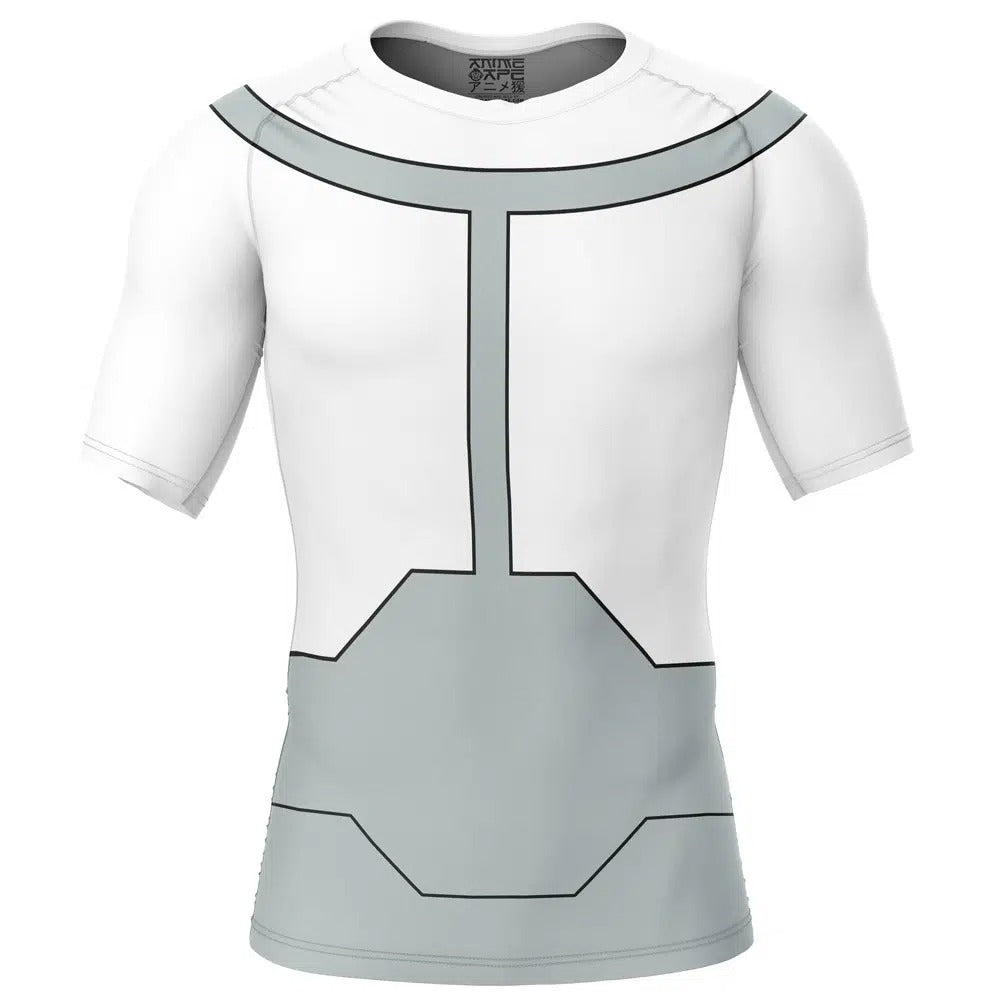 White and gray short-sleeve shirt with geometric design on a white background, Viltrumite Executioner Invincible