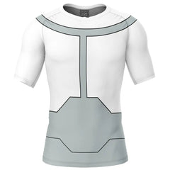 White and gray short-sleeve shirt with geometric design on a white background, Viltrumite Executioner Invincible