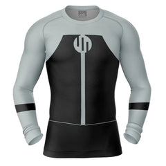 Long-sleeve athletic shirt with a black and gray design on a white background, Viltrumite Gray Invincible
