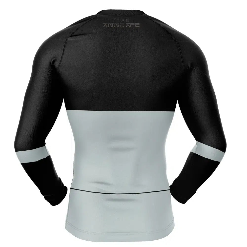 Black and gray long-sleeve athletic shirt with branding on a white background, Viltrumite Black Invincible