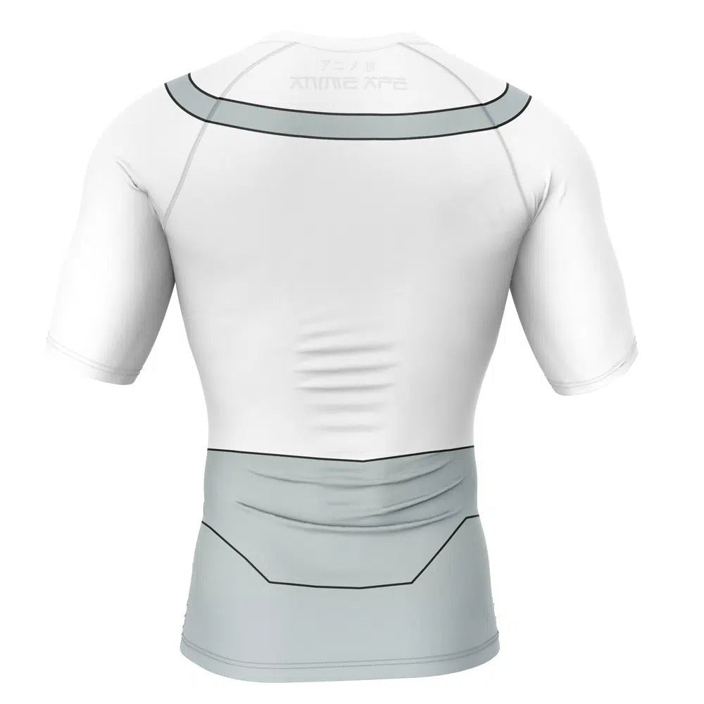 White athletic shirt with gray accents on a white background, Viltrumite Executioner Invincible
