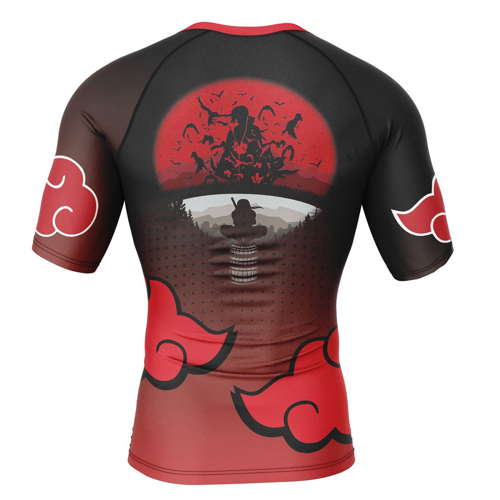 Itachi Uchiha Akatsuki Naruto Short Sleeve Rash Guard Compression Shirt
