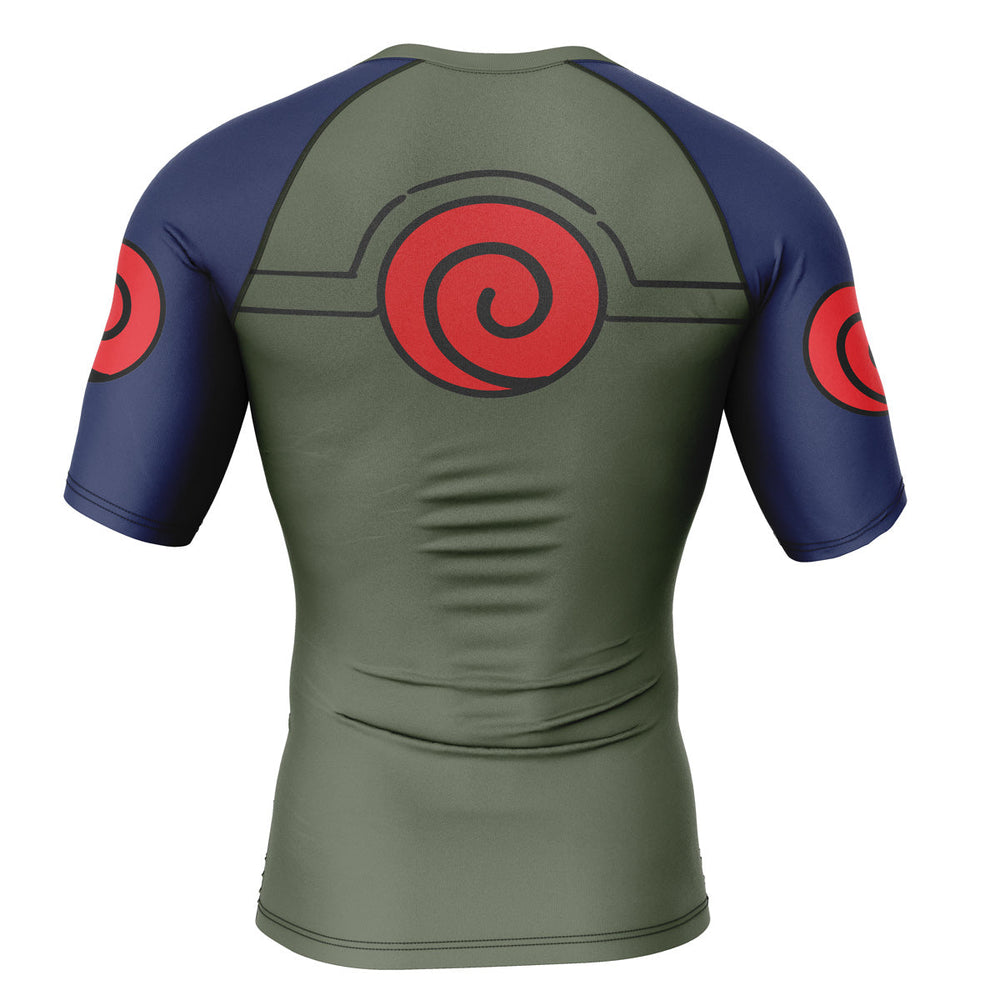 Kakashi Military Uniform Naruto Short Sleeve Rash Guard Compression Shirt