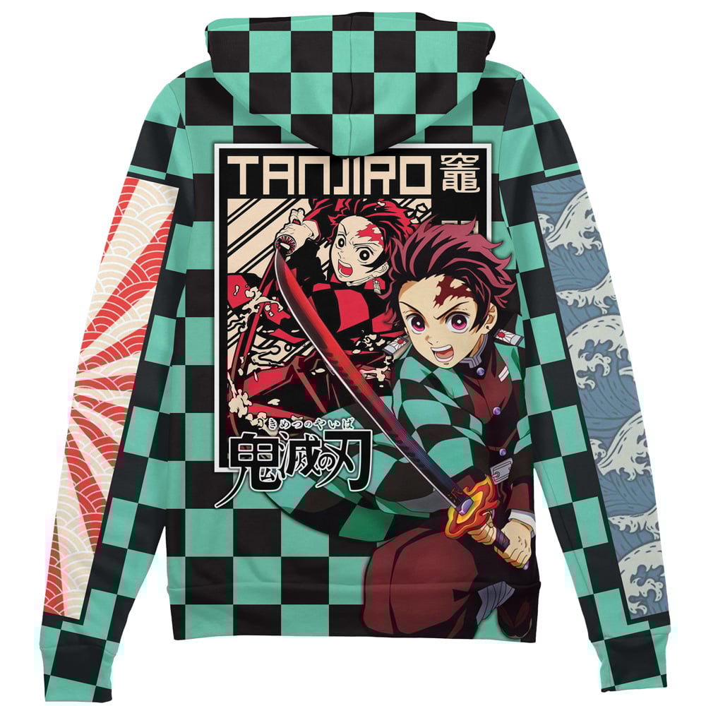 Kamado Tanjiro Haori Demon Slayer Streetwear Zip Hoodie Jacket