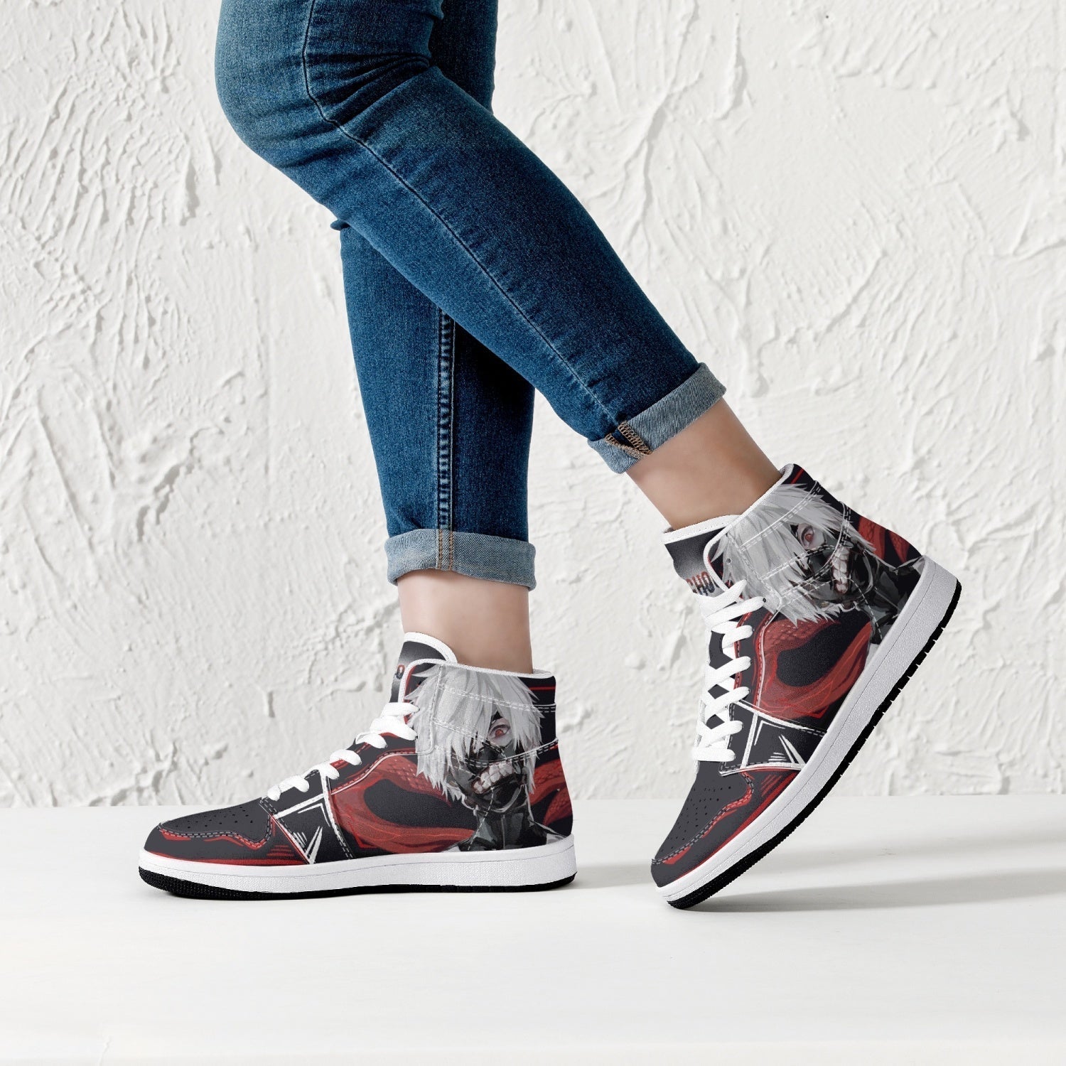 Ken Kaneki Tokyo Ghoul Mid 1 Basketball Shoes