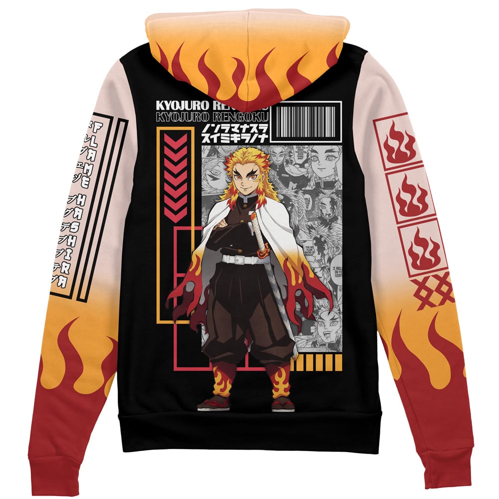 Kyojuro Rengoku Demon Slayer Streetwear Zip Hoodie Jacket